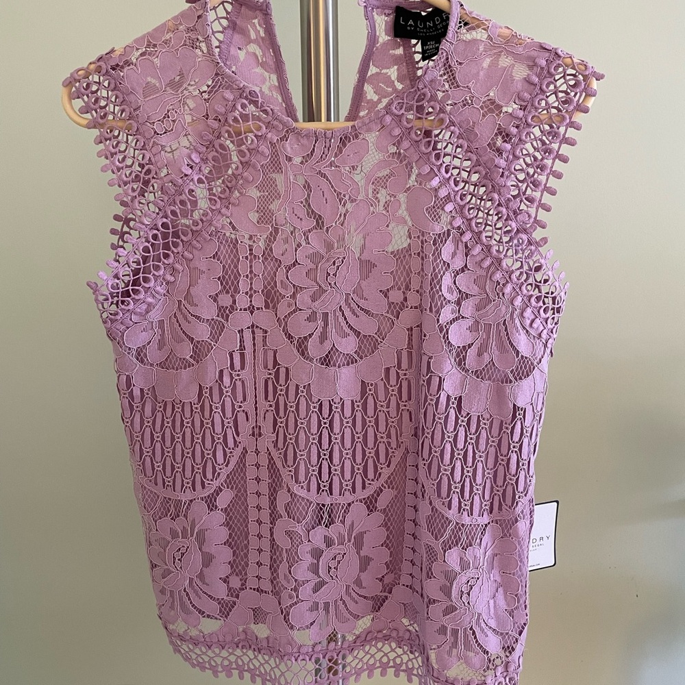 Lace top lavender sleeveless